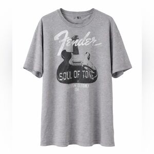 Fender Soul of Tone Guitar Graphic Band Tee Gray Vintage Retro Style Men’s XXL